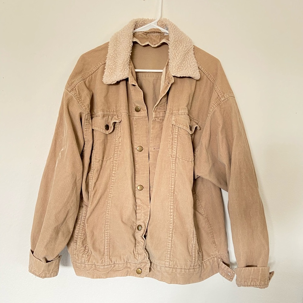 COPY - Beige Corduroy Trucker Jacket